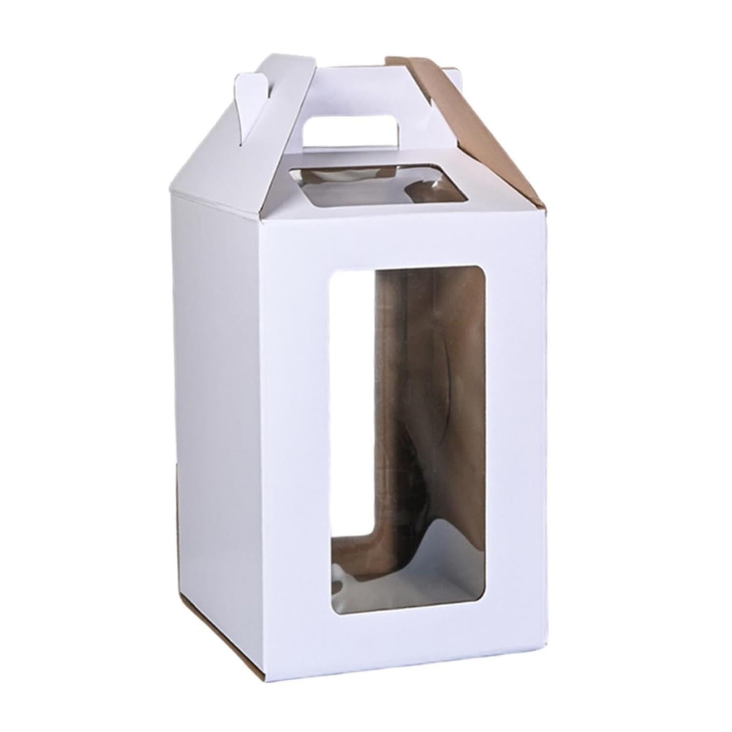 Tall Cake Boxes for Tier Cakes with Windows, Large Tiered Cake Boxes Tier Cake Carrier Cake Containers Cake Transport Box Cake Storage Boxes for Wedding, Birthday, Party (White, 25cmx25cmx30cm)