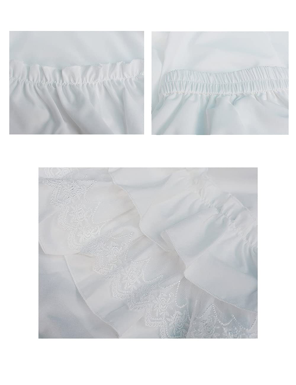 MYAYD Damen A-Linie Hoop Petticoat Unterrock Pannier Rüschen Chiffon Braut Kurz Crinoline für Lolita Ballkleid