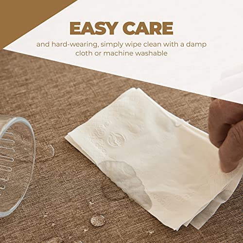 Waterproof-Linen-Tablecloth-for-Dining-Room-Rustic-Farmhouse-Tablecloth-for-Room-Decor-Outdoor-Tablecloth-for-Party-Wedding-Picnics-PatioOblong-60-x-120-Inch-10-12-Seats-Coffee Waterproof Linen Tablecloth for Dining Room Rustic Farmhouse Tablecloth for Room Decor Outdoor Tablecloth for Party Wedding Picnics PatioOblong 60 x 120 Inch 10 12 Seats Coffee