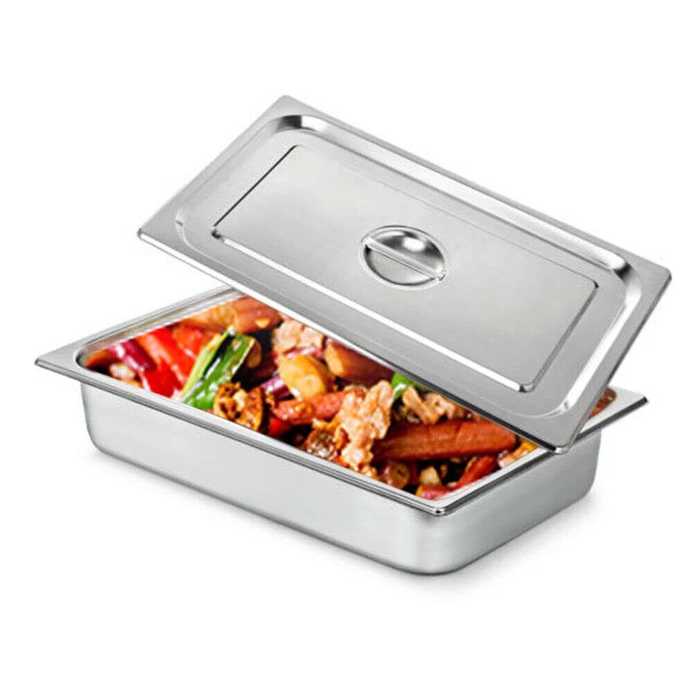 Contenitore in acciaio inox, 4 pezzi, igienico con coperchio, grande contenitore per alimenti