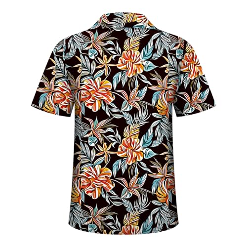 Image of Hawaiian Shirt for Men Tropical Shirts Summer Beach Button Down Short Sleeve Luau Aloha Floral Cruise Vacation Outfit 2026