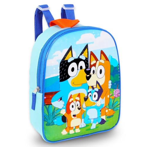 Bluey Mini Backpack for Kids - Bundle with 11" Small Bag for Girls Plus Water Bottle, Stickers, More | Bluey Backpack Purse Set2