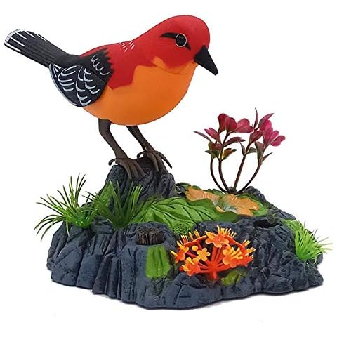 Talking Parrot,Electronic Talking Repeating Parrot Singing and Chirping Parakeet Bird with Motion Sensor Activation Pronunciation(Red Jay) Cover