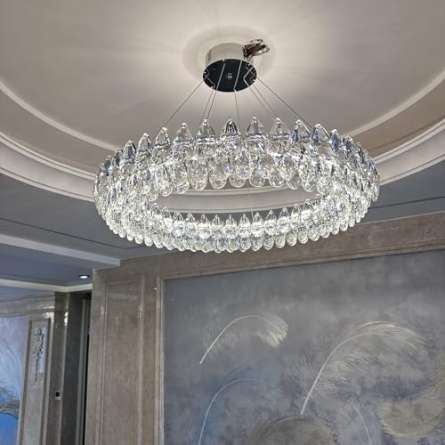 Lampe suspendue à intensité variable lustre cristal 50cm - 4