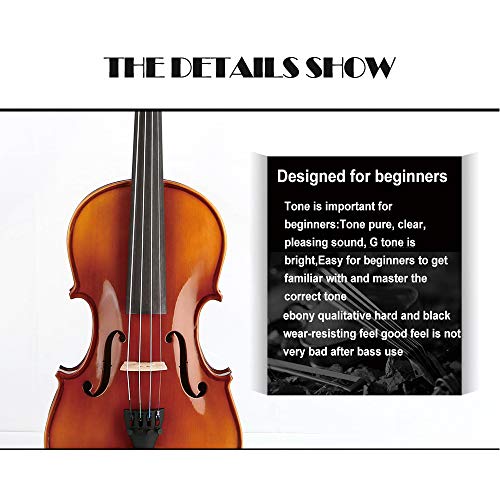 Aliyes Solid Wood Violin Designed for Beginners/Students with Hard Case Bow Rosin (4/4/Full-size)