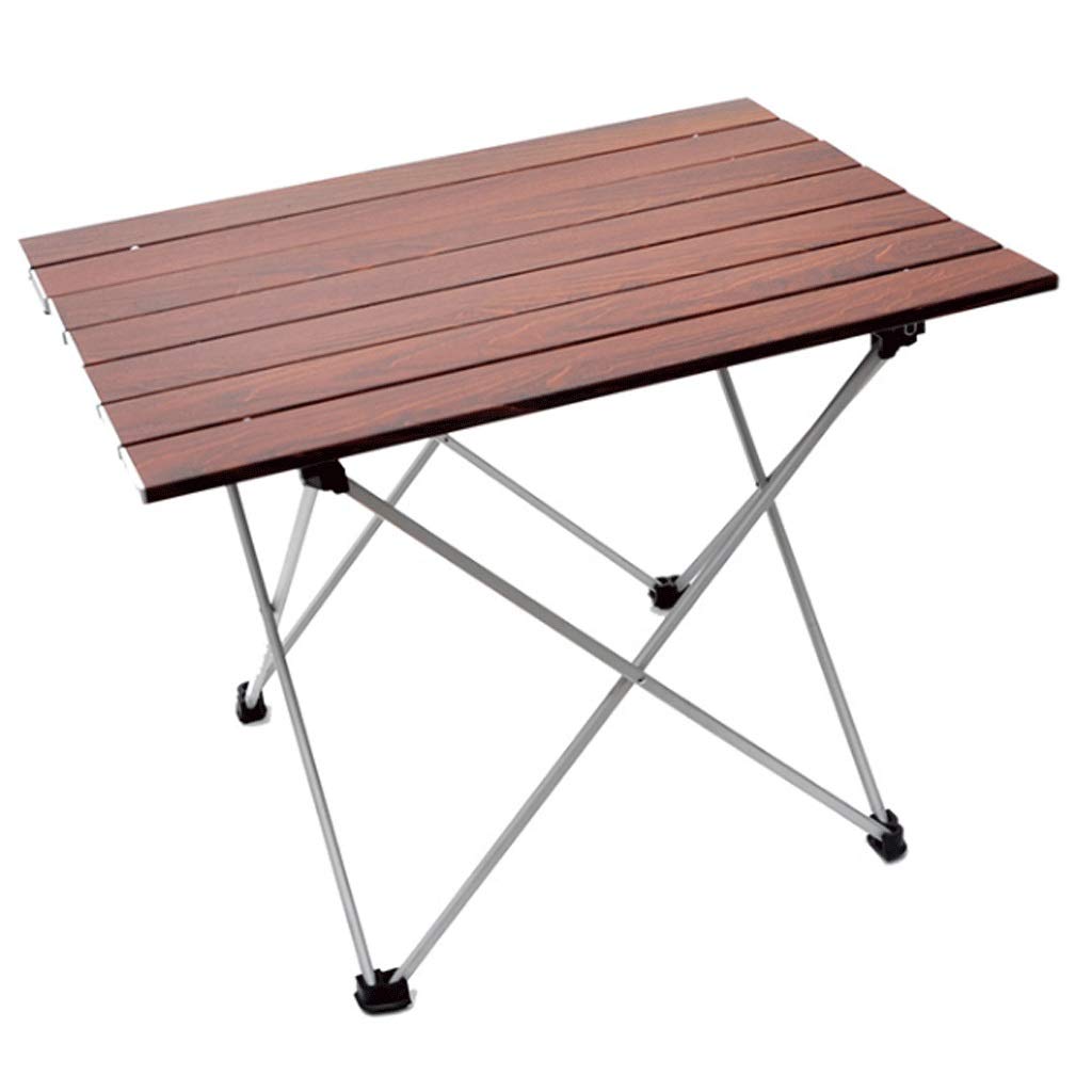 Tavolo pieghevole da campeggio Tavolo da picnic portatile pieghevole ultraleggero in lega di alluminio per esterni con gambe in alluminio Altezza regolabile Piano arrotolabile con strato in rete Fac