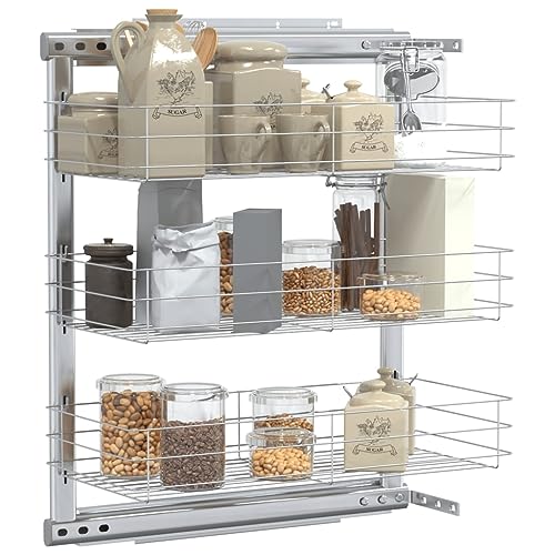 Cesta de alambre de cocina extensible para solucionar la falta de espacio en armarios 2
