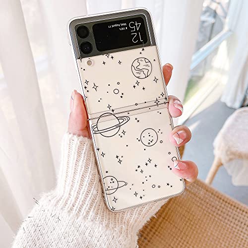 Coque Samsung Galaxy Z Flip 4 et 3 transparente rigide antichoc motif nuage d'amour