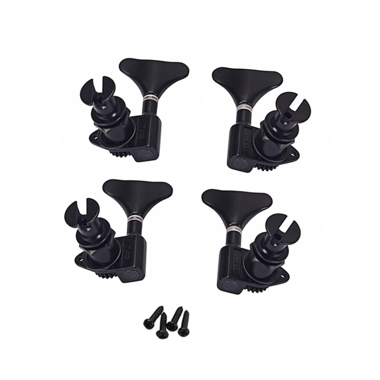 Vaguelly Set di 4 Pezzi Accordatori per Ukulele Vintage in Metallo Nero, Ferrule e Viti, per Sostituzione di Piroli Usurati e Accordatura Precisa Ukulele