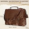 IGOLUMON Messenger Bag Waterproof Leather Laptop Bag 18 Inch Briefcase for Men Vintage Satchel Bags Shoulder Notebook Work Bags #2