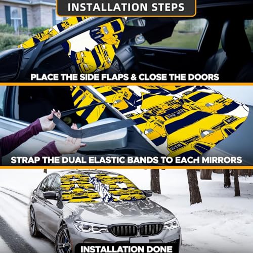 Cubiertas protectoras de nieve y hielo para coche con diseño para parabrisas 4