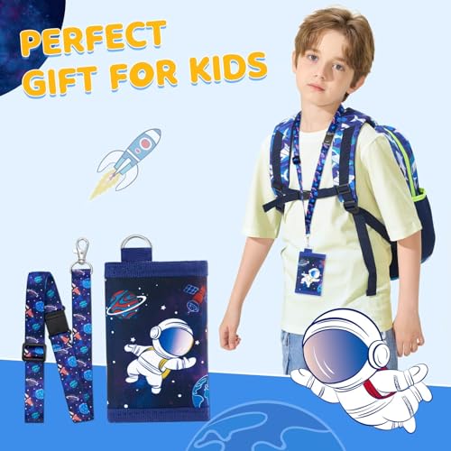 Image of WAWSAM Space Kids Wallet for Boys, Trifold Boys Wallet for Kids Ages 4-18