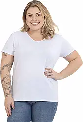 Camiseta Baby Look Feminina Gola V em Viscose Dry Anti Pilling