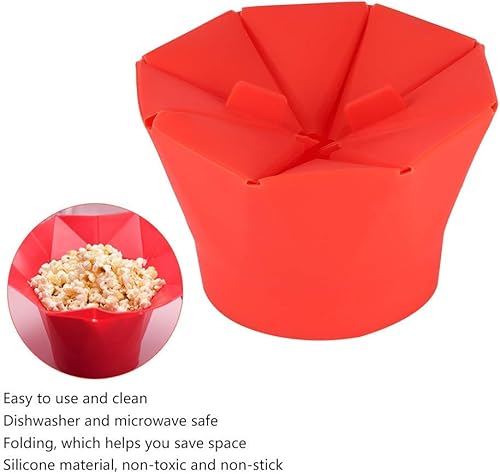 Miniatura 3 de 2 unidades de palomitas de maíz para microondas, cuenco plegable para palomitas de maíz, máquina de hacer maíz de silicona, herramienta de cocina