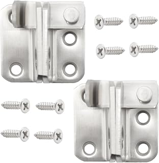 2 Stück Riegel Schloss Türriegel Edelstahl Riegelschloss Klein mit Schrauben Sicherheits Türschloss Riegel mit Vorhängeschloss Loch Schiebe Bolzen für Türen,Fenster (Silver/YK-MS)