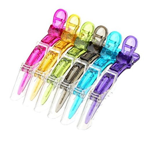 Mokale 6 Pcs Transparent Salon Croc Clips Hair Styling Clips-Sectioning Plastic Alligator Hair Clip DIY Accessories Hairpins-hairgrip for Women and Girls
