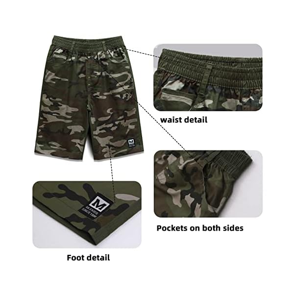 MEILONGER Boys Camo Shorts School Uniform Pants Size 8,10-12,14-16 (Camo, 10-12) - Image 7