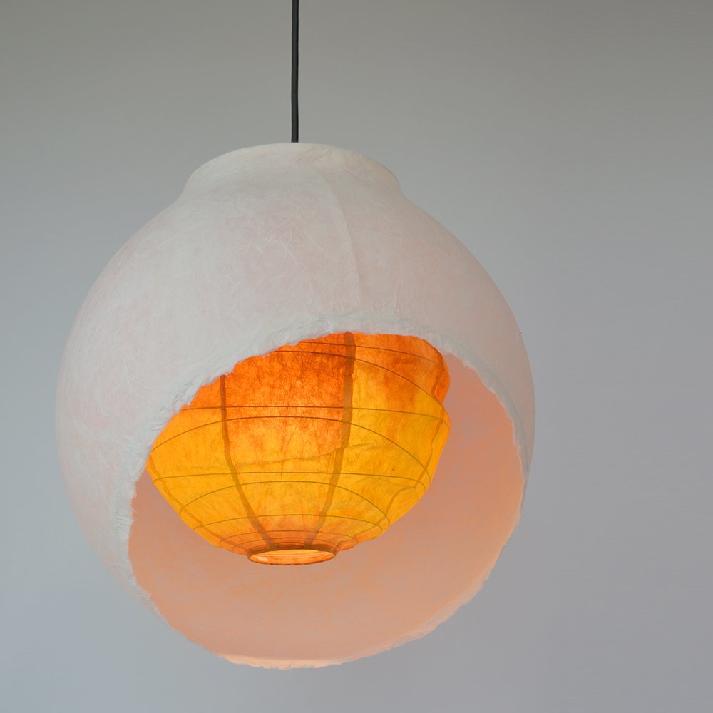 【中古】美濃和紙　月のあかり　和風　ちょうちんボール型照明 美濃和紙 和風 ちょうちん ボール型照明ライト 月のあかり