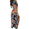 Aro-Lora-Womens-Sexy-V-Neck-Floral-Printed-Side-Slit-Two-Piece-Maxi-Dress Aro Lora Women's Sexy V Neck Floral Printed Side Slit Two-Piece Maxi Dress Medium Multicolor