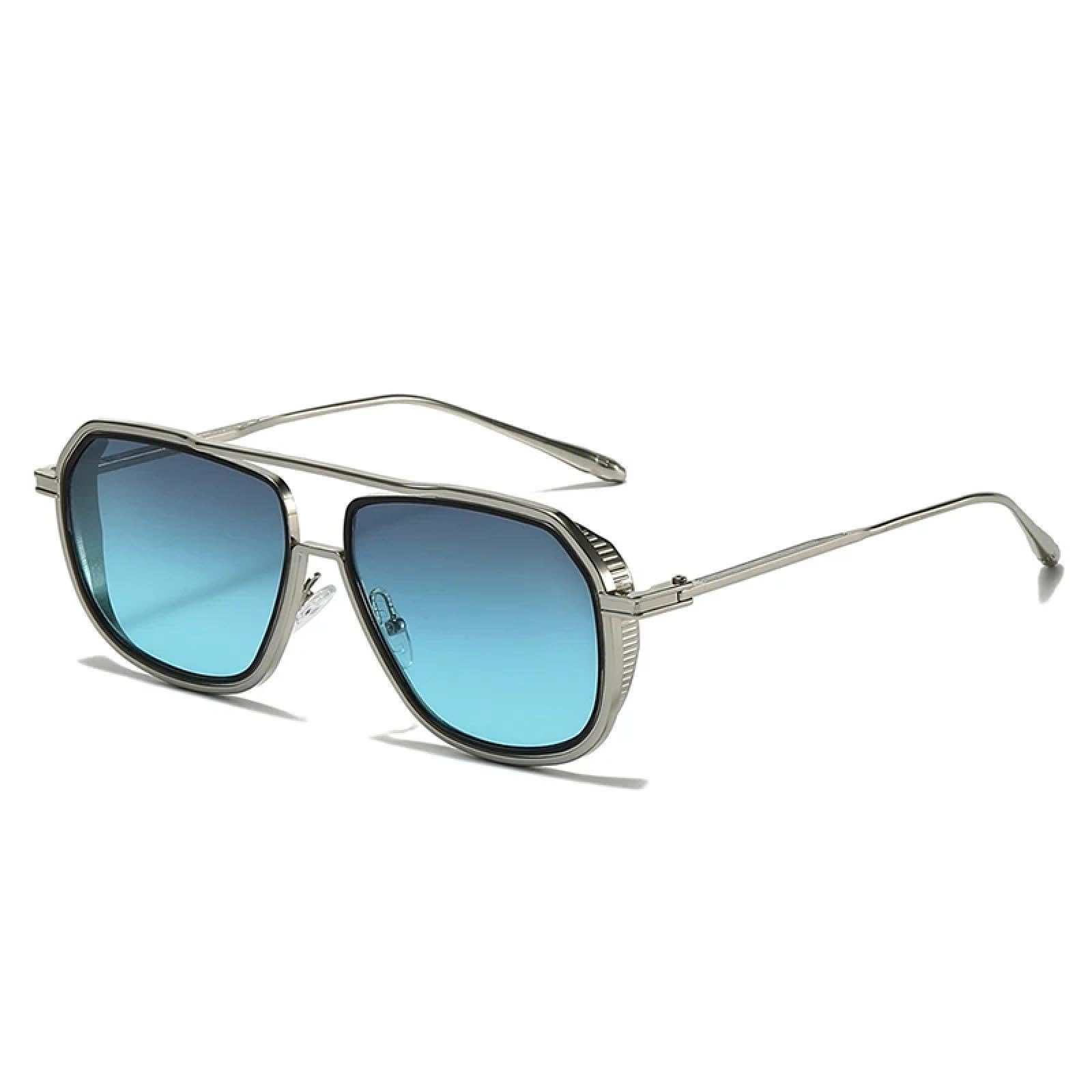 Gafas de sol retro de metal para hombre y mujer, modernas, con degradado, UV400, estilo punk.