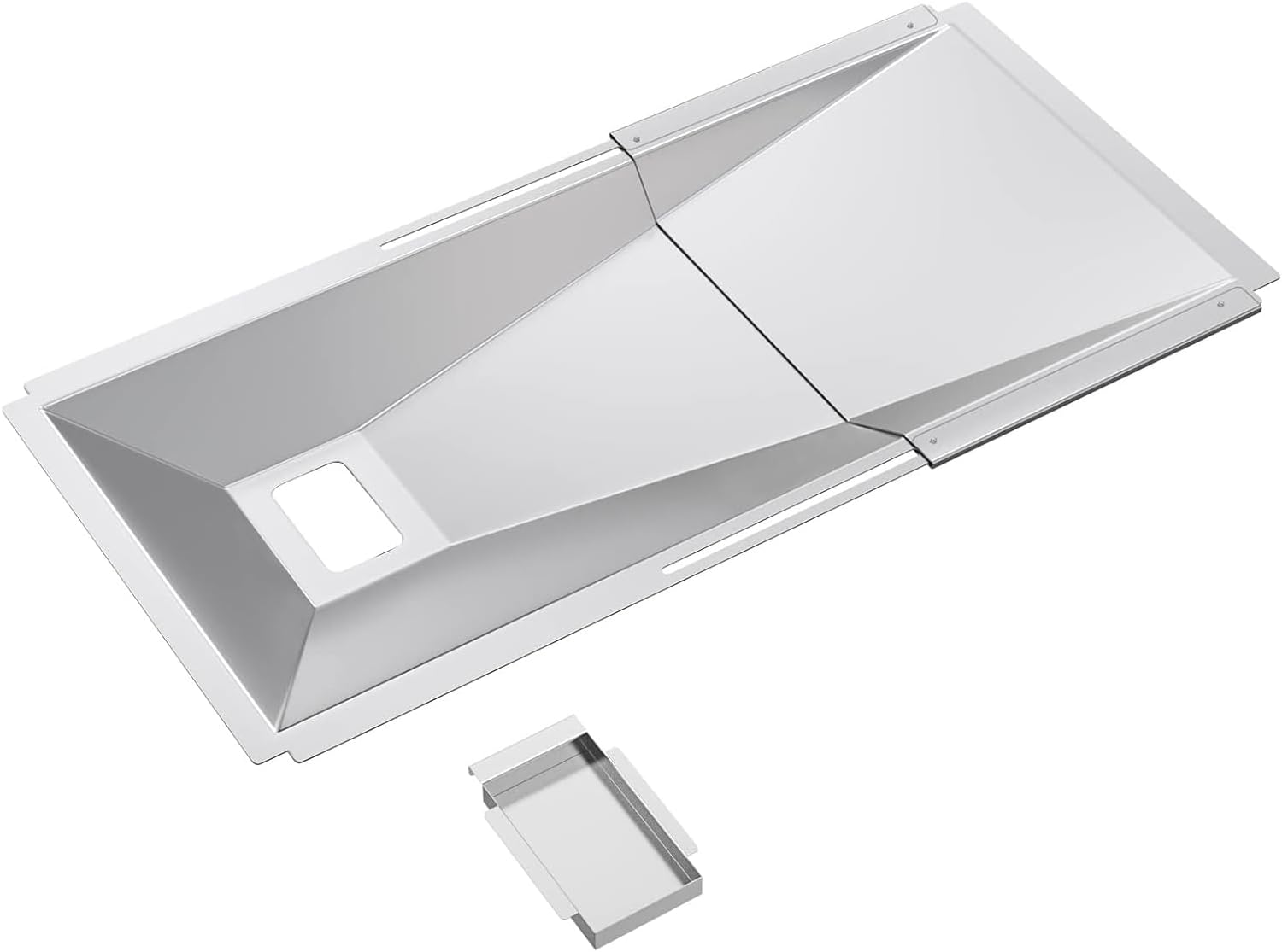 LS'BABQ Adjustable Grease Tray with Catch Pan for Most 3/4/5 Burner Gas Grill Universal 23.6"-31.5" Drip Pan Grill Replacement Part for Nexgrill 720-0830H 720-0882A Charbroil, Expert Grill, Dyna Glo