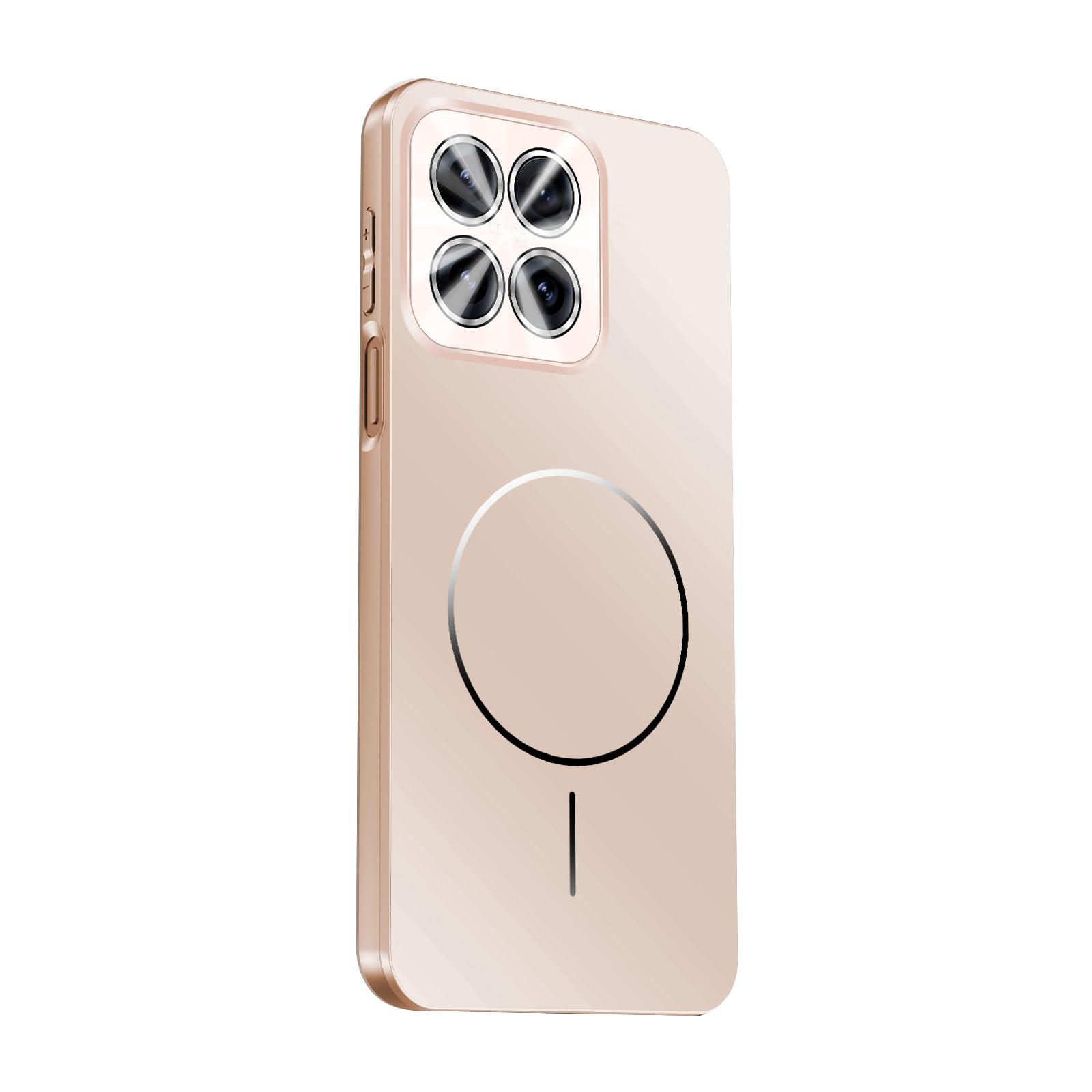FDUJINH Magnetic Case for Xiaomi 17Max, Slim Anti-Scratch Full Camera Protection Cover with Lens Film PC Hard Shell,Gold,17Max