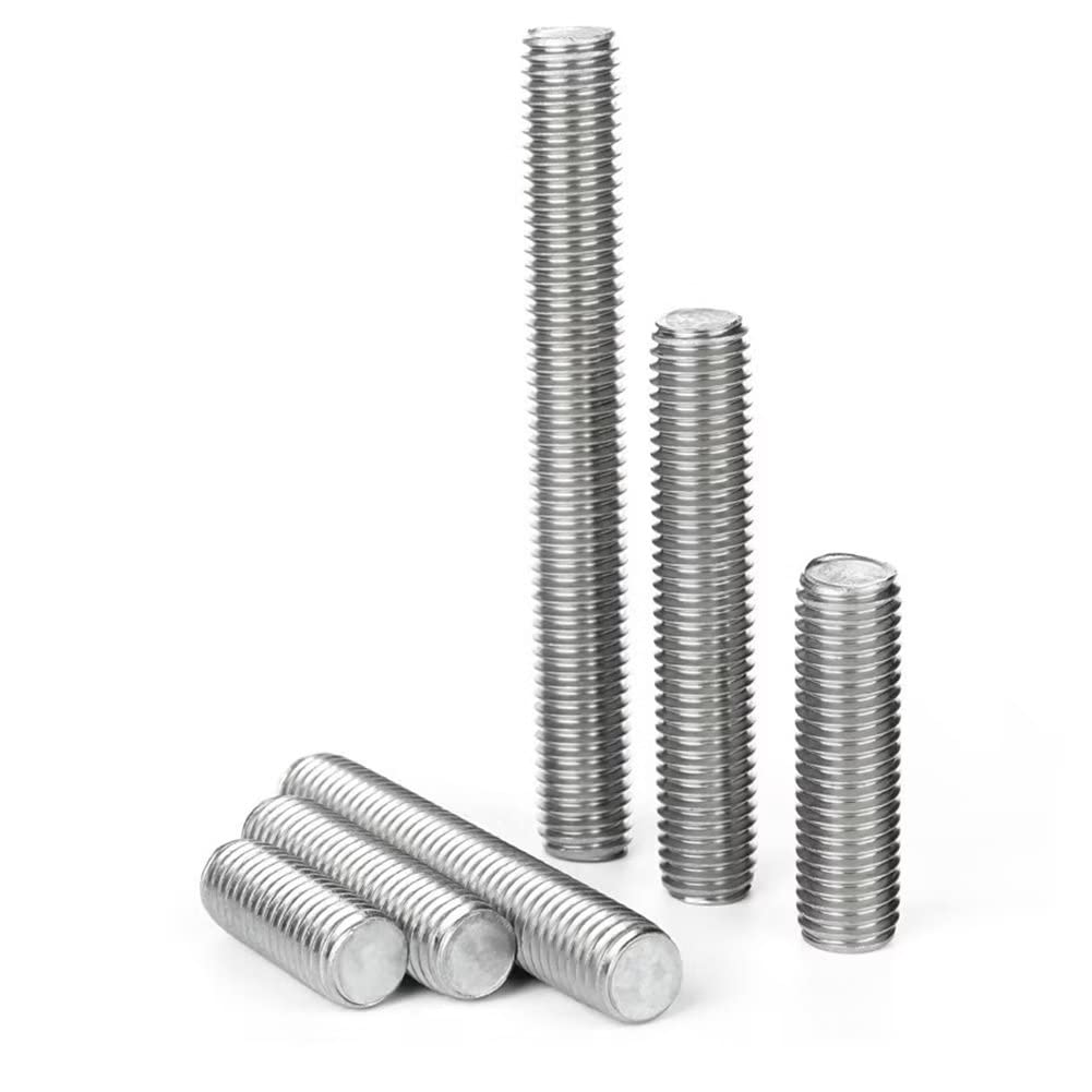FEEIMOL Stainless Steel Fully Threaded Rod Bar Studs M10x80mm (2 pcs), Silver