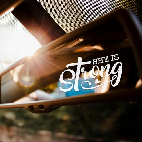 Image of She is Strong Customize Decal Inspiration Bible selflove | Water Bottle Window Decals Vinyl Waterproof Car Decal Car Accessories