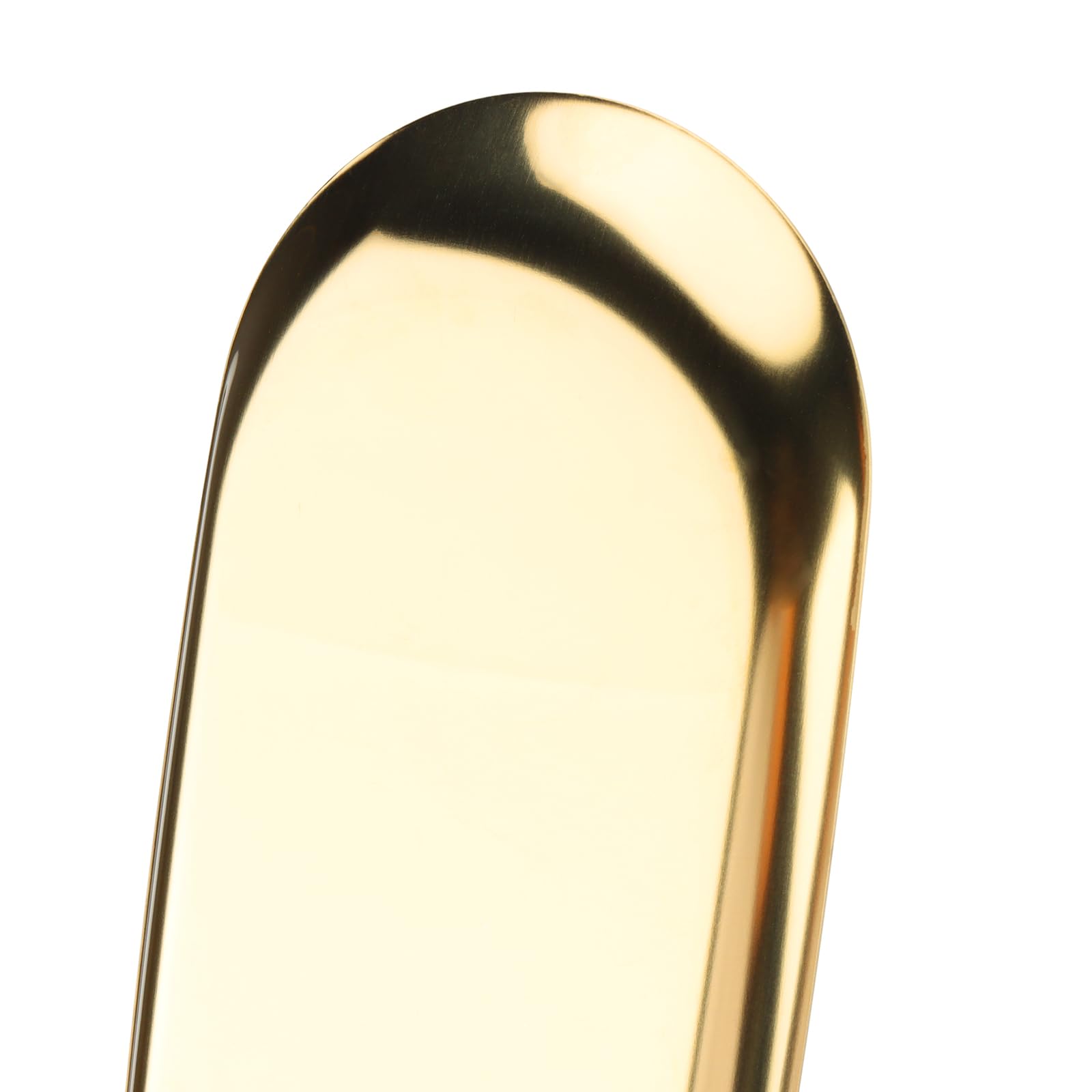 6 piatti da portata in acciaio inox dorato, piccoli vassoi decorativi, ovali, piatti decorativi allungati, per gioielli cosmetici (23 x 9,5 cm)