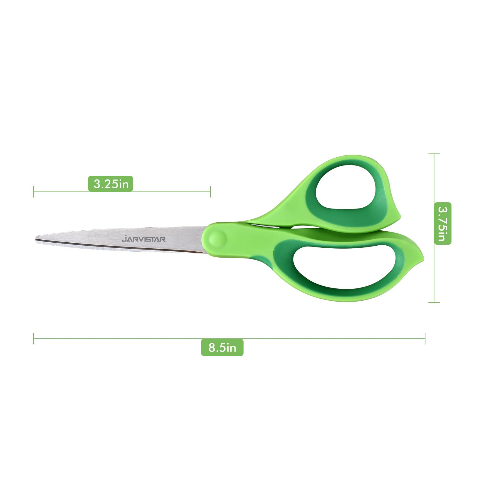 JARVISTAR Set 3 Forbici Per Mancini 22 Cm – Acciaio Inox, Lame Ultrasottili, Manico Morbido (Verde, Rosso, Blu) - 2