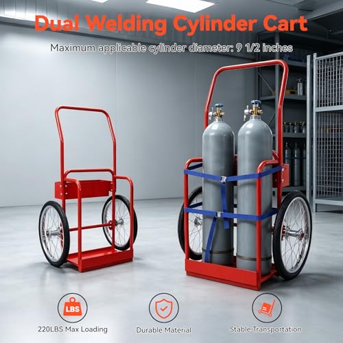 Carretilla para tanques de oxígeno, 47.2 in, ruedas neumáticas miniatura 3