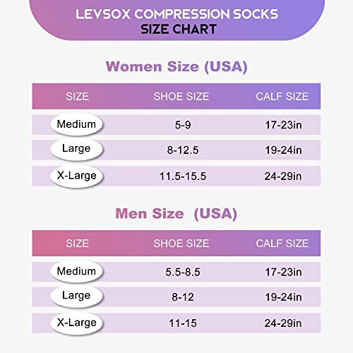 Image of Plus Size Compression Socks for Women Men, Wide Calf Extra Large, 15-20 mmHg, Knee High, for Nurses Pregnant Travel