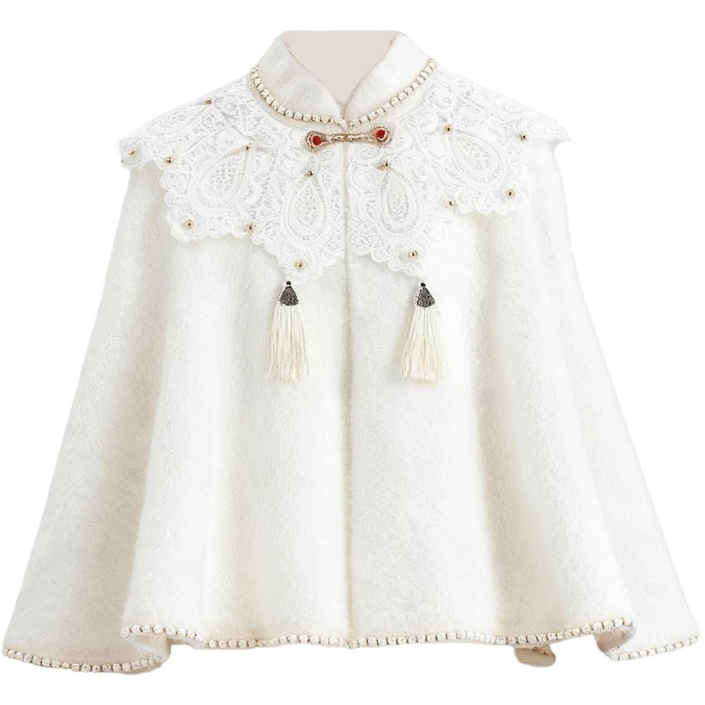 Cape qipao et cape d'hiver pour femme châle en peluche chaud