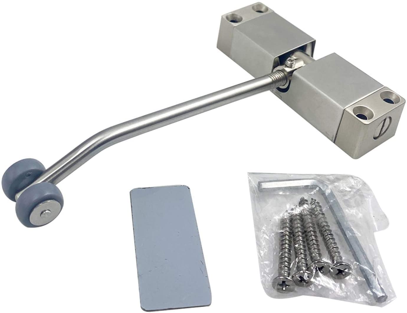 Automatic Spring Door Closer Zinc Alloy Surface Mounted Adjustable 20-70KG(Ivory)