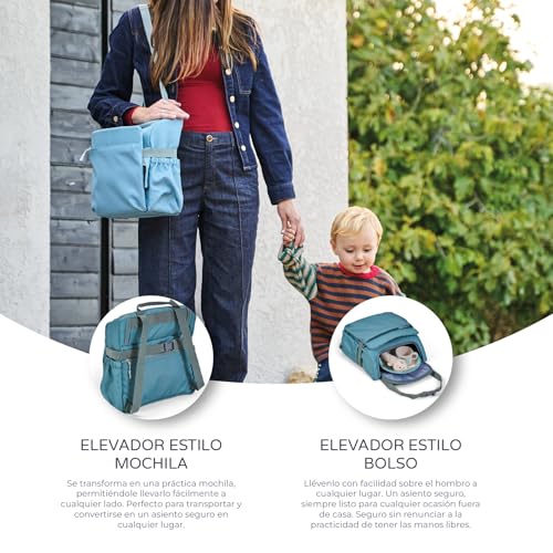 Miniatura 4 de Innovaciones Ms 1333 - Booster Bag Stars - Trona De Viaje Portátil, Asiento De Bebés Blando Y Acolchado, Portátil. Convertible En Mochila 2 En 1, Niñas, Rosa