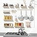 Peg Board, 6PCS Metal Pegboard, Heavy Duty pegboard Wall Organizer with Frame. White pegboard for Walls, Garage, Workbench, Craft Room Tool Organization, Metal peg Board Panels 12in*12in