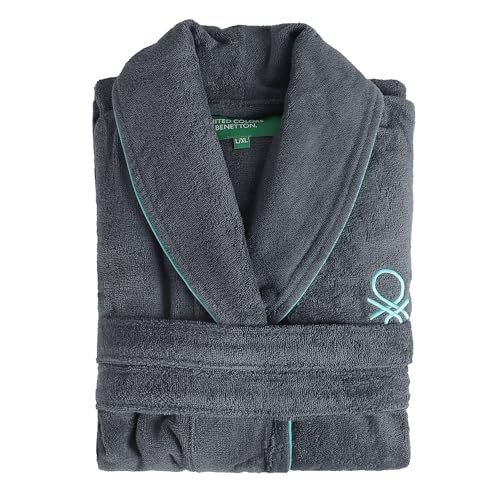 Albornoz Unisex L/XL 360GSM 100% Algodón Color Gris oscuro Benetton