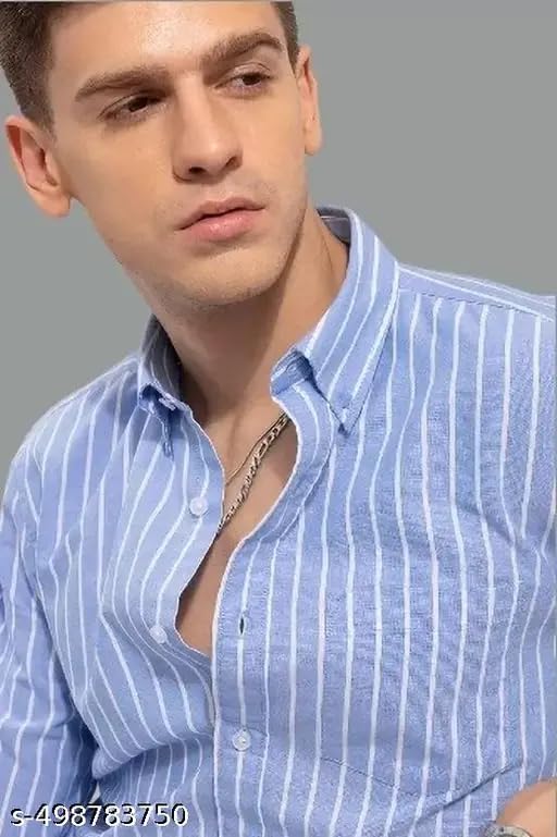 Image of Men's Cotton Casual Shirt, Brown, Full Sleeves, Regular Fit