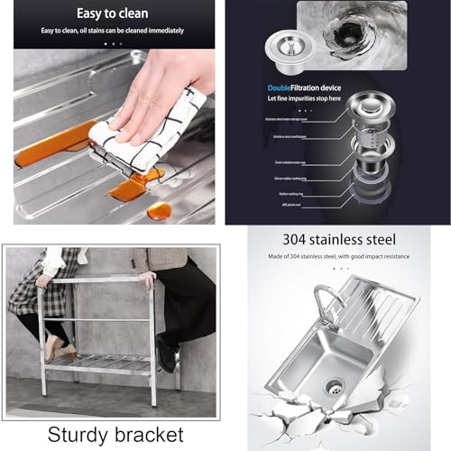 Évier portable en inox avec robinet pour utilisation commerciale - 6