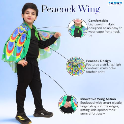 Image of Kaku Fancy Dresses Dance Butterfly Wings, Dragon Wings, Fabric Wings for Kids | Soft Fabric Wings Dancing Costume For Unisex - Multicolor, Fress Size