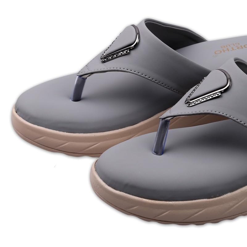 Image of ORTHO CLUB Women's Orthopedic Comfort Sandals - Soft Cushion Footbed, Anti-Slip Sole, Stylish Toe-Ring Design - Lightweight Sandals for Women & Girls