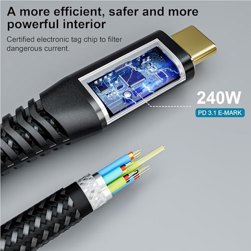 CAKOBLE usb 4 kabel 1m, mit thunderbolt 4 kabel,Kompatibel mit thunderbolt 3 kabel Unterstützt 8K HD Display, 40 Gbit/s Datentransfer, 240W USB-C auf USB-C Ladekabel,Laptops, Hub, Docking-Station – Bild 7