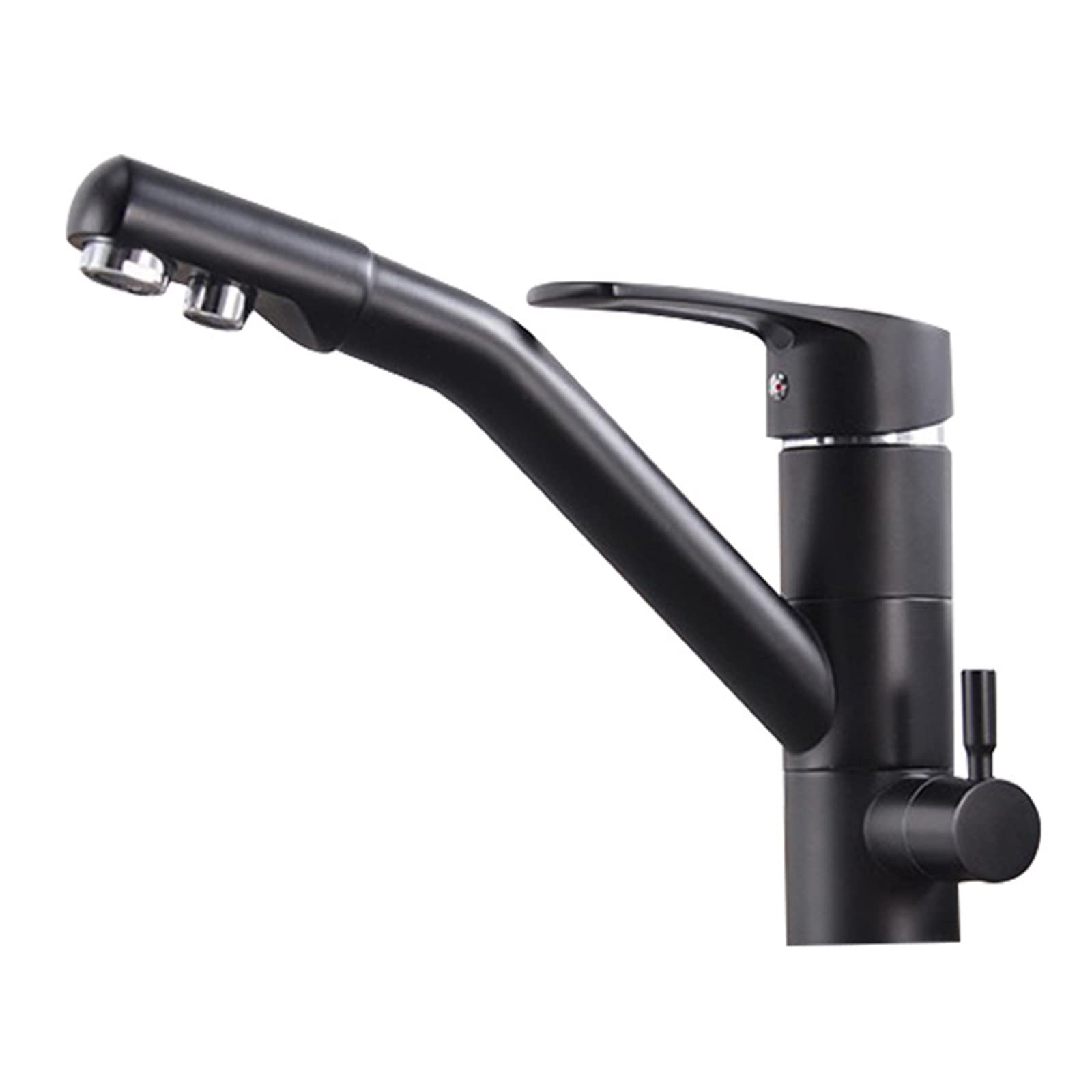 WDSOPK faucet 3 Way Black Water Purifier Brass Swivel Multifunctional Kitchen Sink Faucet A