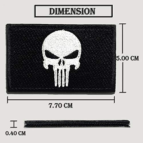 Toppe Ricamata Punisher Patch Militari Toppa da Cucire Ferro per Zaini Giubbotti Vestiti Jeans Toppe Termoadesiva Distintivo