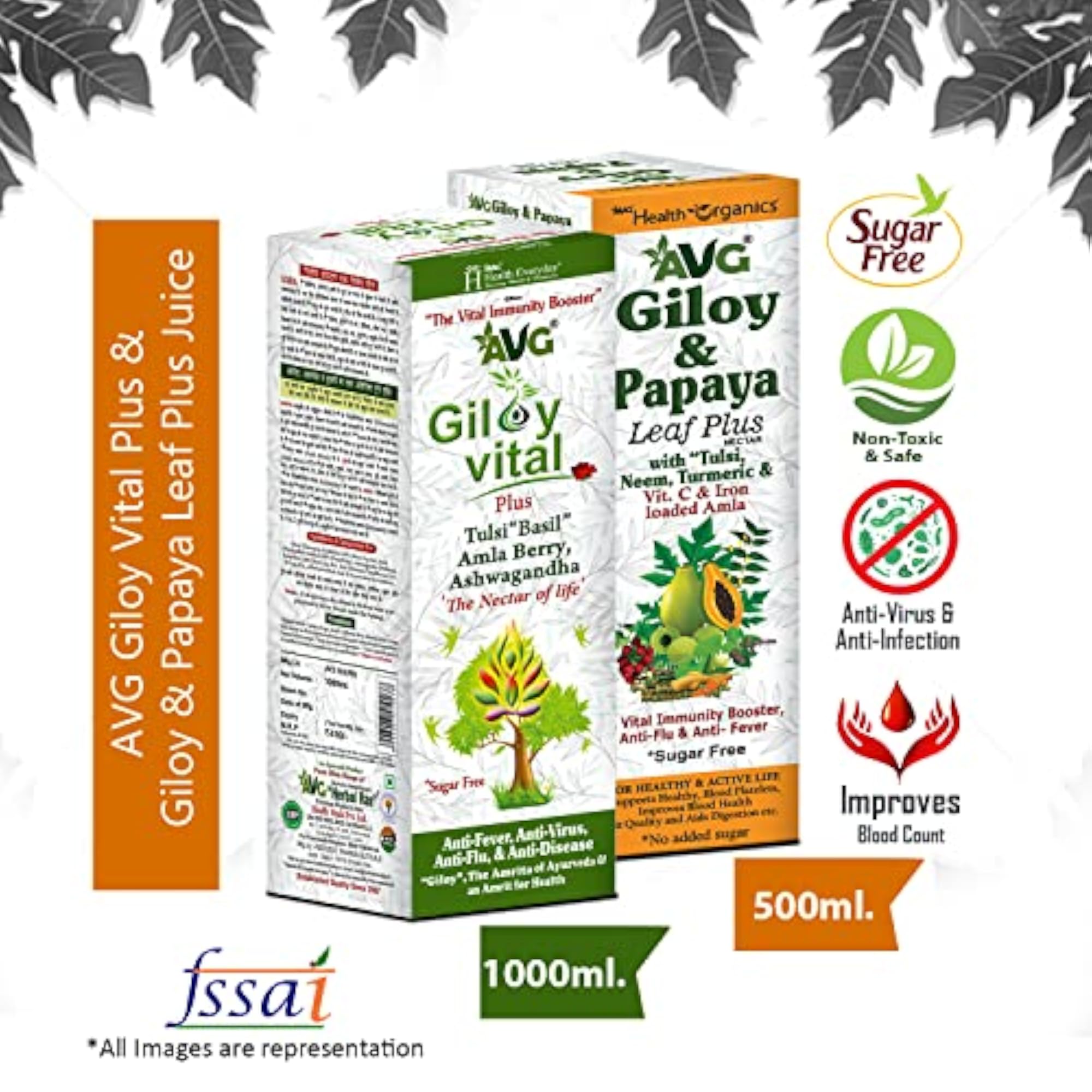 Giloy, Ashwagandha & Papaya Leaf Juice (1500 ML)