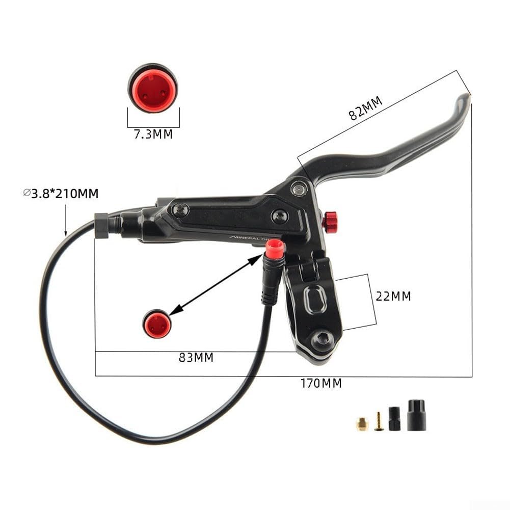 1 paire de leviers de frein hydrauliques pour vélo électrique - 2 broches - 3 broches - Pour moteur Bafang (2 broches)