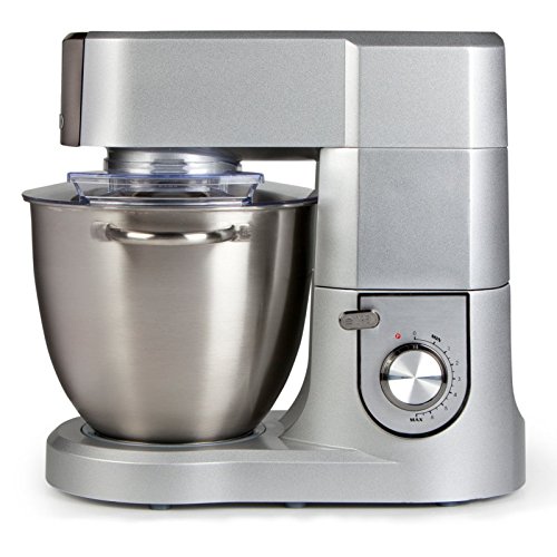 Küchenmaschine mit XL Edelstahlschüssel, 6,7Liter Schale, Profi-Knetmaschine mit 1500Watt Leistung, silber – Bild 3