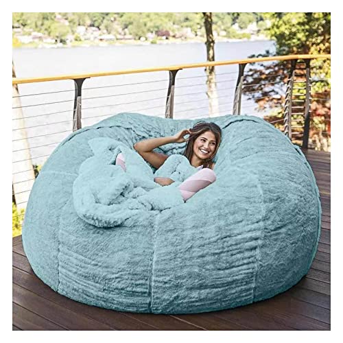 Pouf gigante in memory foam, copertura in pelliccia sintetica, grande lettino con fodera lavabile per il massimo comfort, imbottitura non inclusa