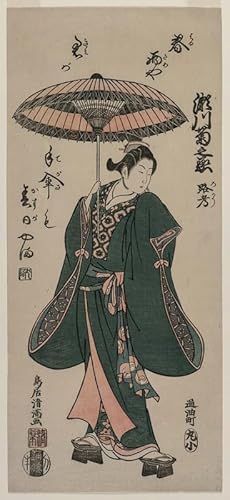 Segawa Kikunojo (Roko) Holding an Umbrella (c. early 1760s) Poster Print by Torii Kiyomitsu (18 x 24)