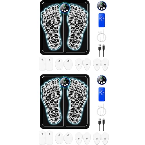 Foot Massager for Neuropathy, EMS Muscle Stimulator, 8 Massage Modes, 29 Intensity Levels, Smart Auto Power-Off & Safety Features, Remote Control, Relaxes Muscles for All-Night Comfort (2)